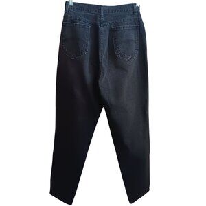 Women's Size 12 30x33 Vintage Jeans Chic Black High-Waisted Tapered 1980's Tall